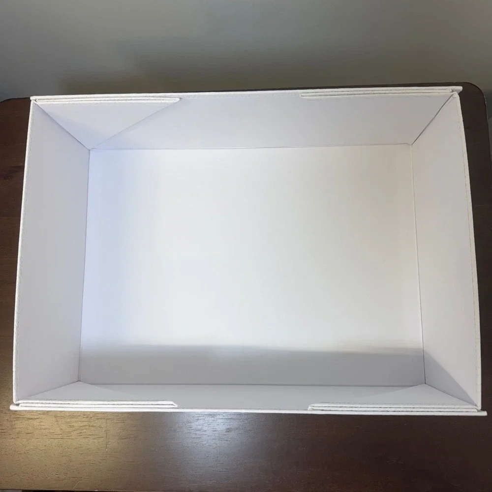 Dior Empty Gift Box 12.5x9x4.5 White Textured Gold Logo Luxury Designer Storage